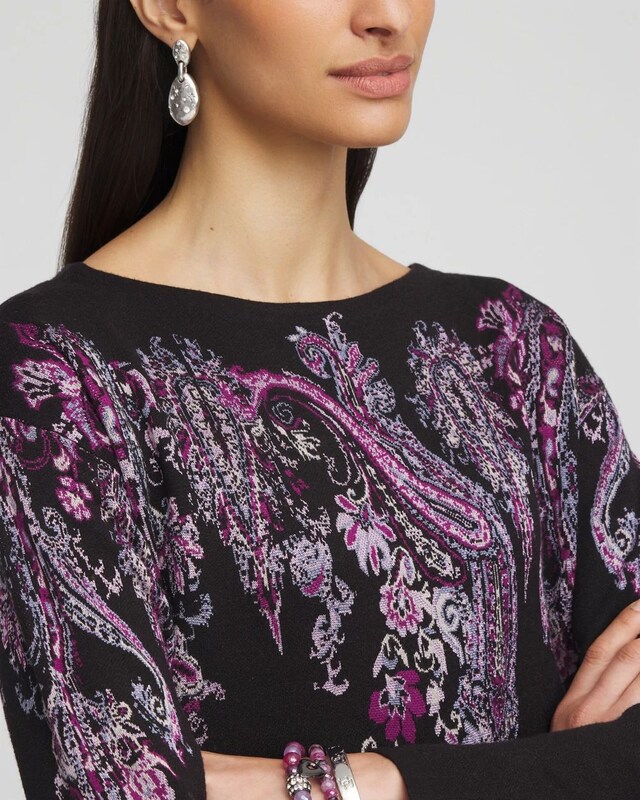 Jacquard Paisley Pullover Sweater - image 4